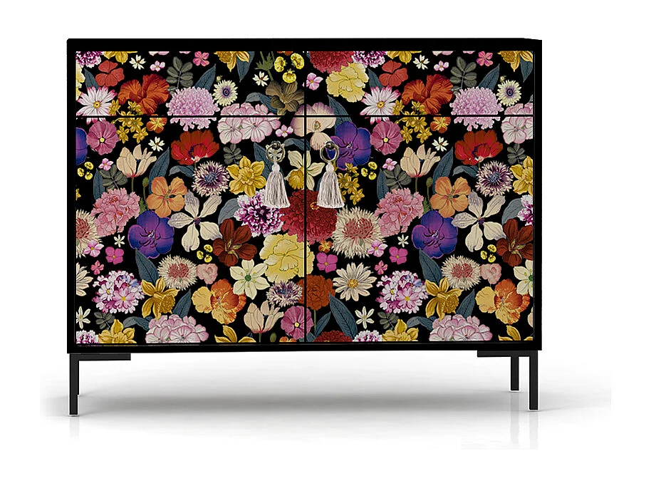 Schrank-Sideboard mit 2 Türen und 2 Schubladen aus MDF