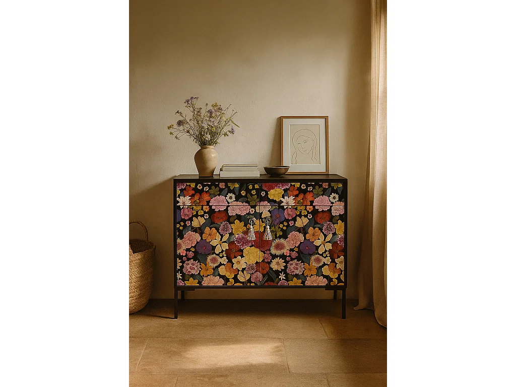 Schrank-Sideboard mit 2 Türen und 2 Schubladen aus MDF