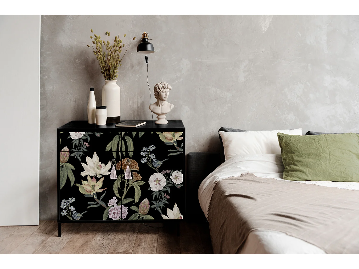 Schrank-Sideboard mit 2 Türen und 2 Schubladen aus MDF