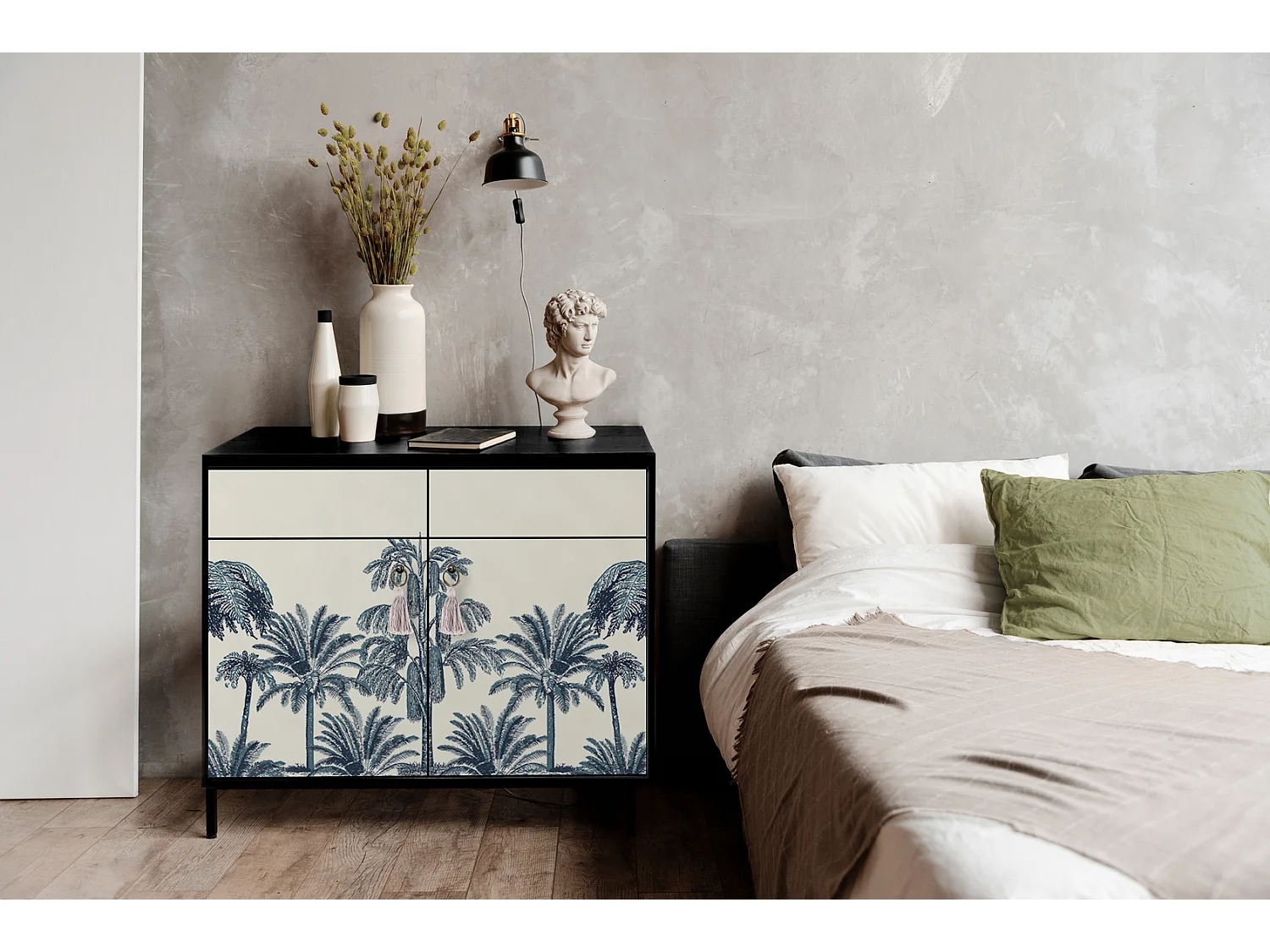 Schrank-Sideboard mit 2 Türen und 2 Schubladen aus MDF