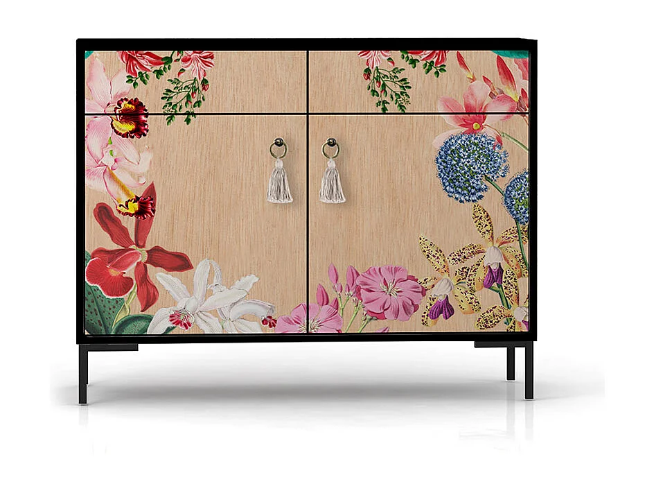 Schrank-Sideboard mit 2 Türen und 2 Schubladen aus MDF