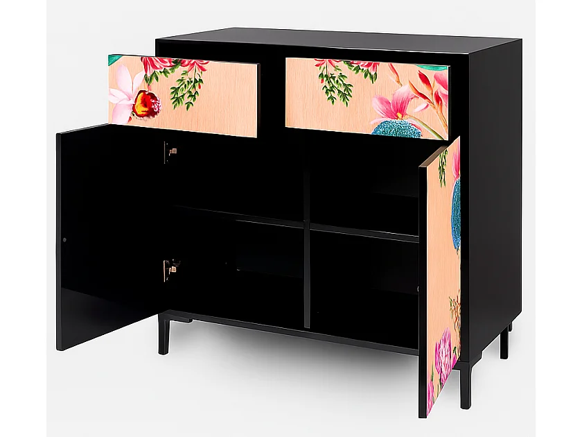 Schrank-Sideboard mit 2 Türen und 2 Schubladen aus MDF