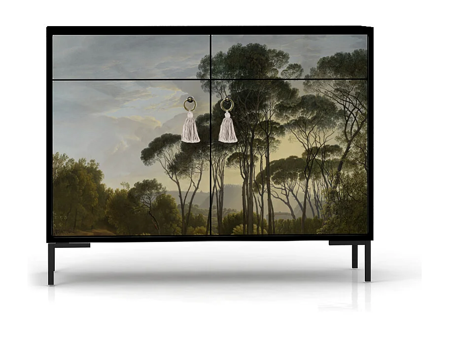 Schrank-Sideboard mit 2 Türen und 2 Schubladen aus MDF