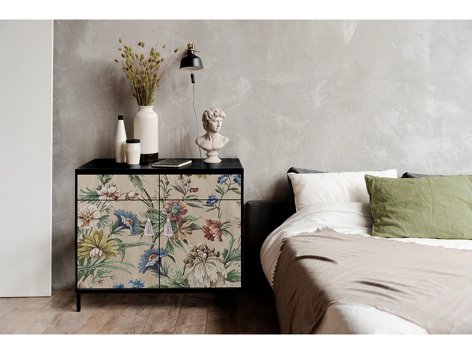 Schrank-Sideboard mit 2 Türen und 2 Schubladen aus MDF