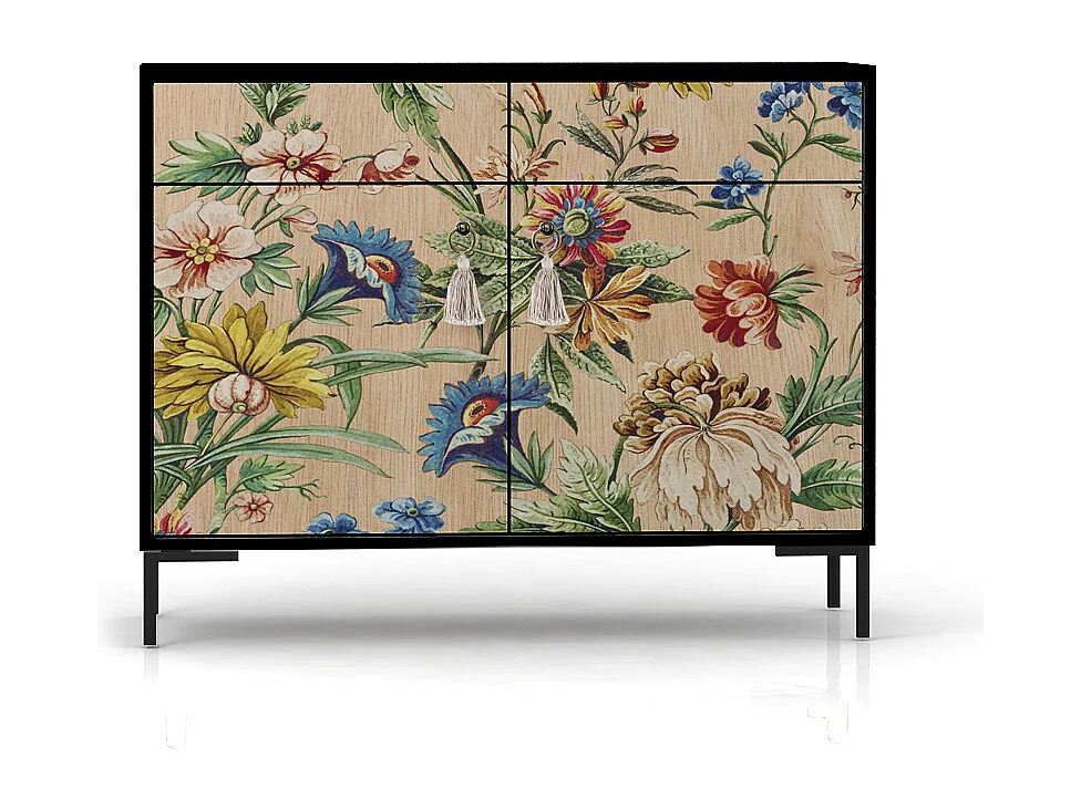 Schrank-Sideboard mit 2 Türen und 2 Schubladen aus MDF