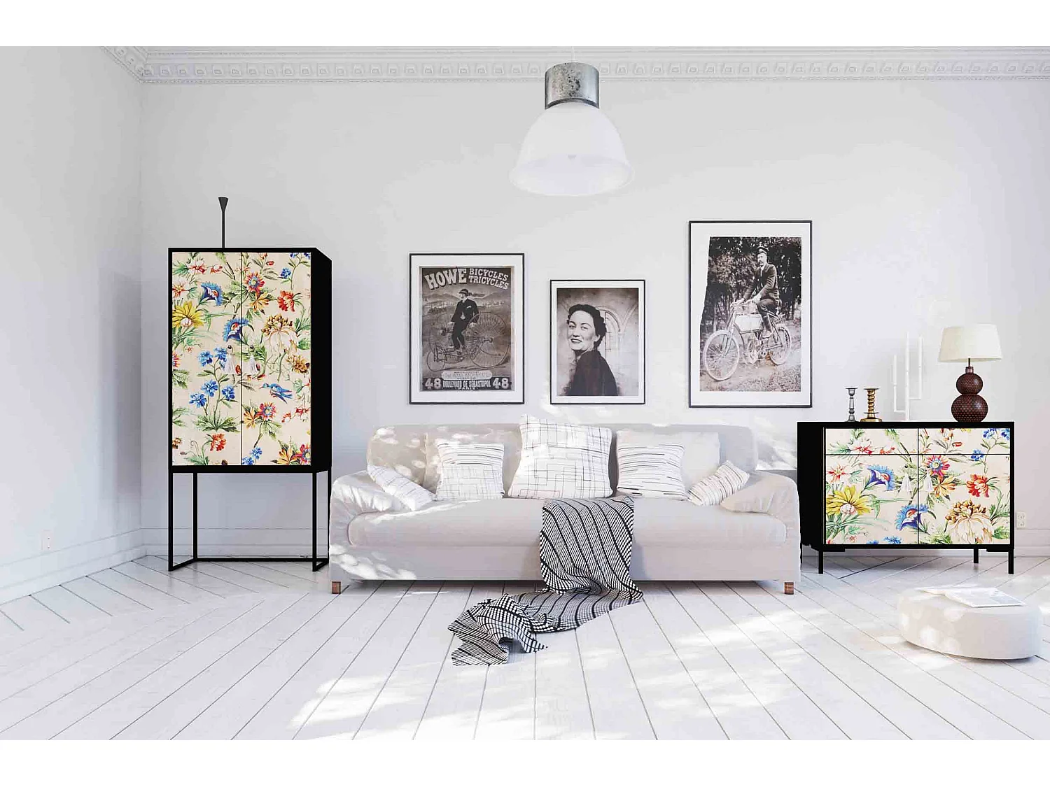 Schrank-Sideboard mit 2 Türen und 2 Schubladen aus MDF