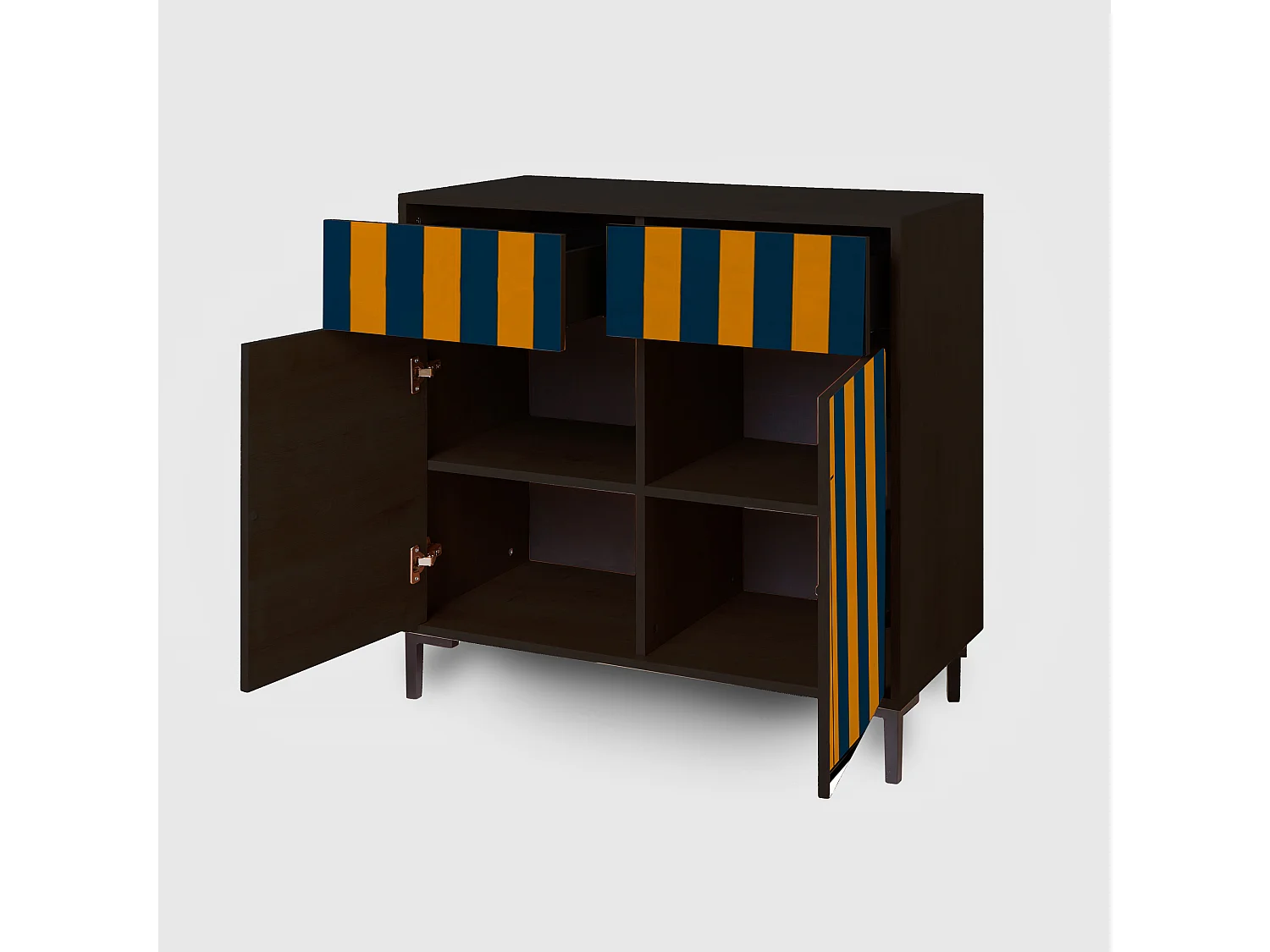 Schrank-Sideboard mit 2 Türen und 2 Schubladen aus MDF