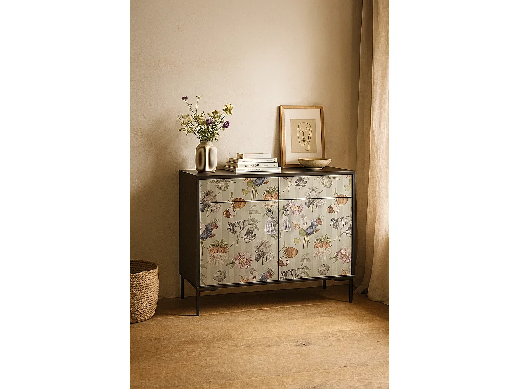 Schrank-Sideboard mit 2 Türen und 2 Schubladen aus MDF