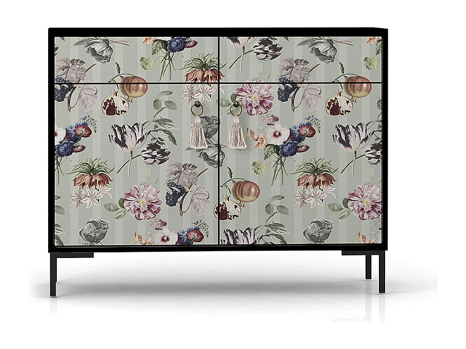 Schrank-Sideboard mit 2 Türen und 2 Schubladen aus MDF