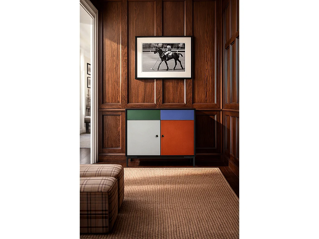 Schrank-Sideboard mit 2 Türen und 2 Schubladen aus MDF