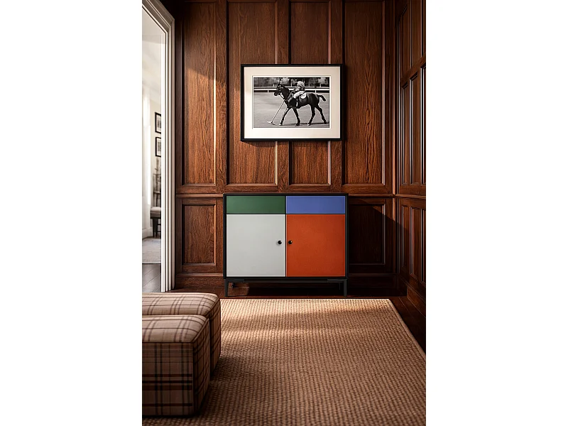 Schrank-Sideboard mit 2 Türen und 2 Schubladen aus MDF