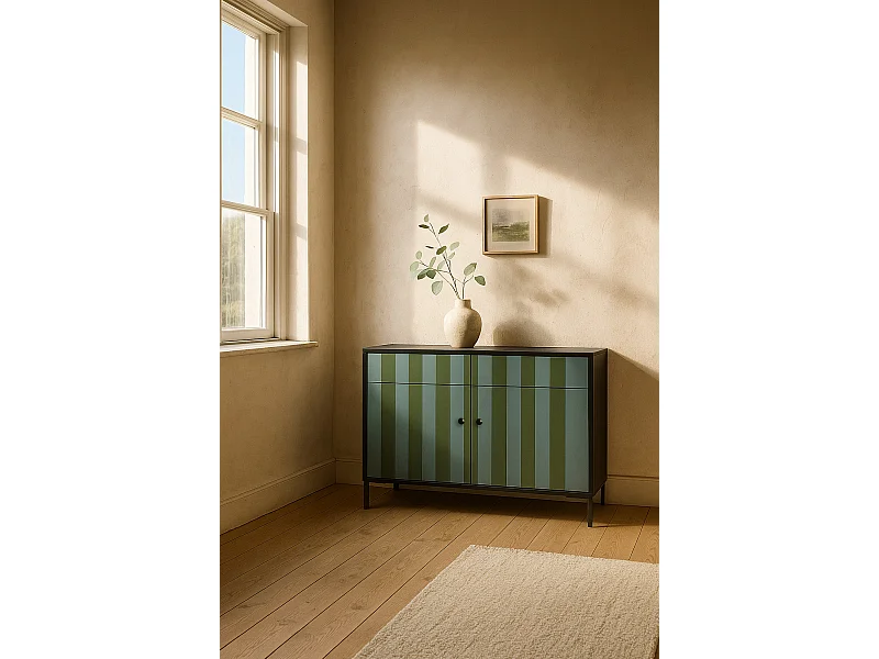 Schrank-Sideboard mit 2 Türen und 2 Schubladen aus MDF