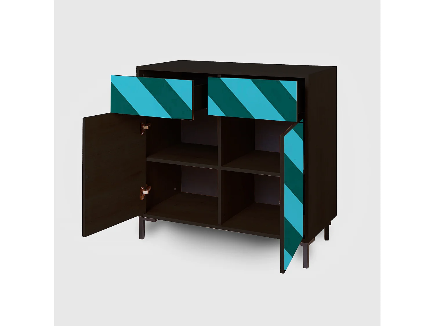 Schrank-Sideboard mit 2 Türen und 2 Schubladen aus MDF