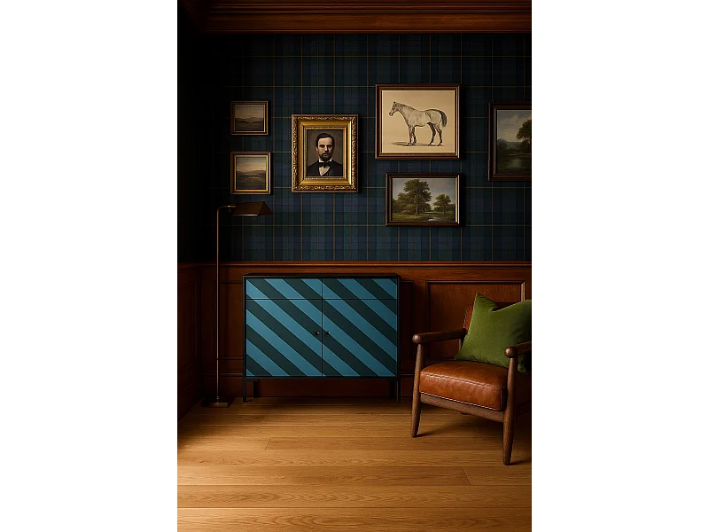 Schrank-Sideboard mit 2 Türen und 2 Schubladen aus MDF