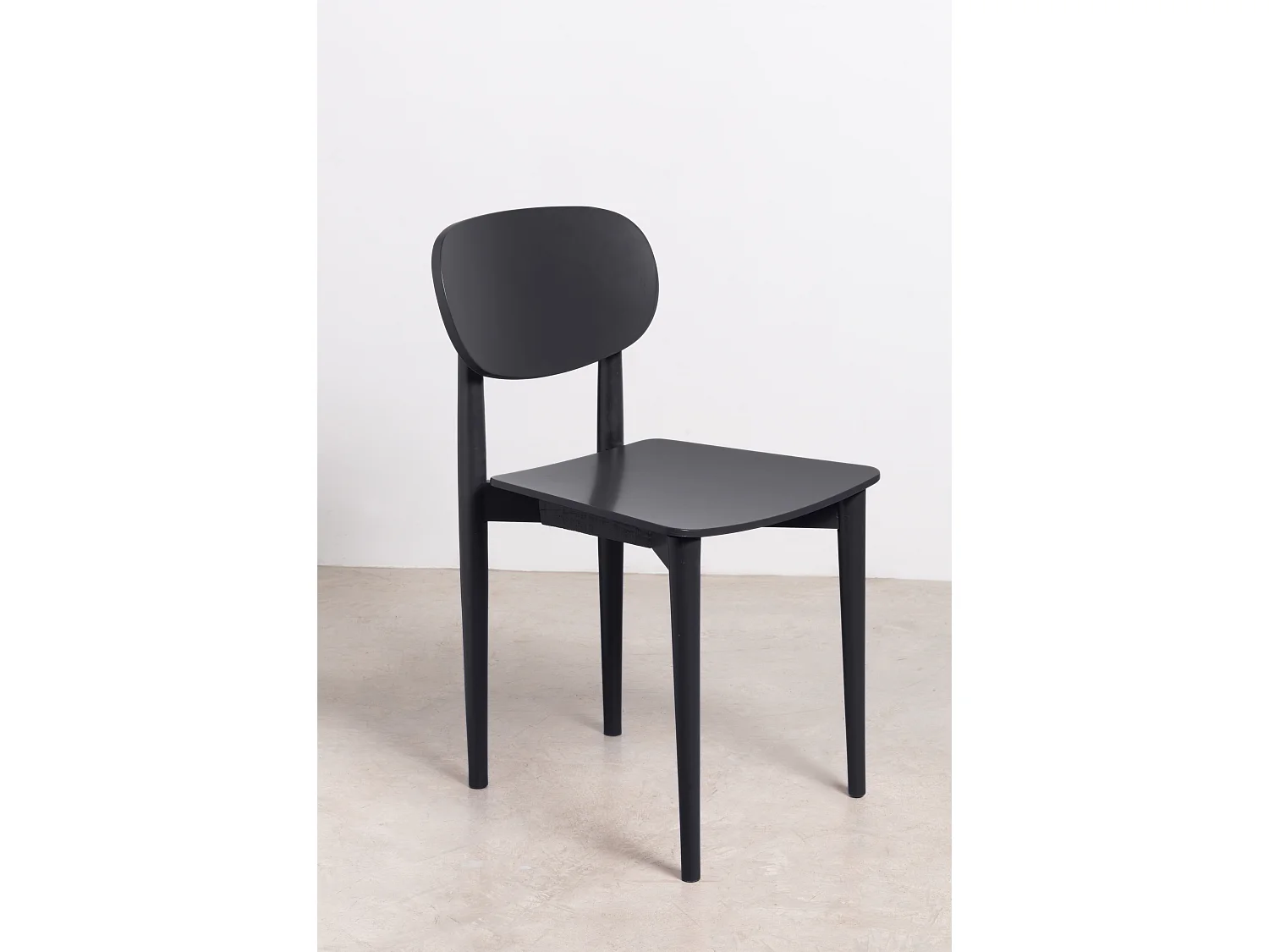 Silla madera haya maciza Negro SANDRO