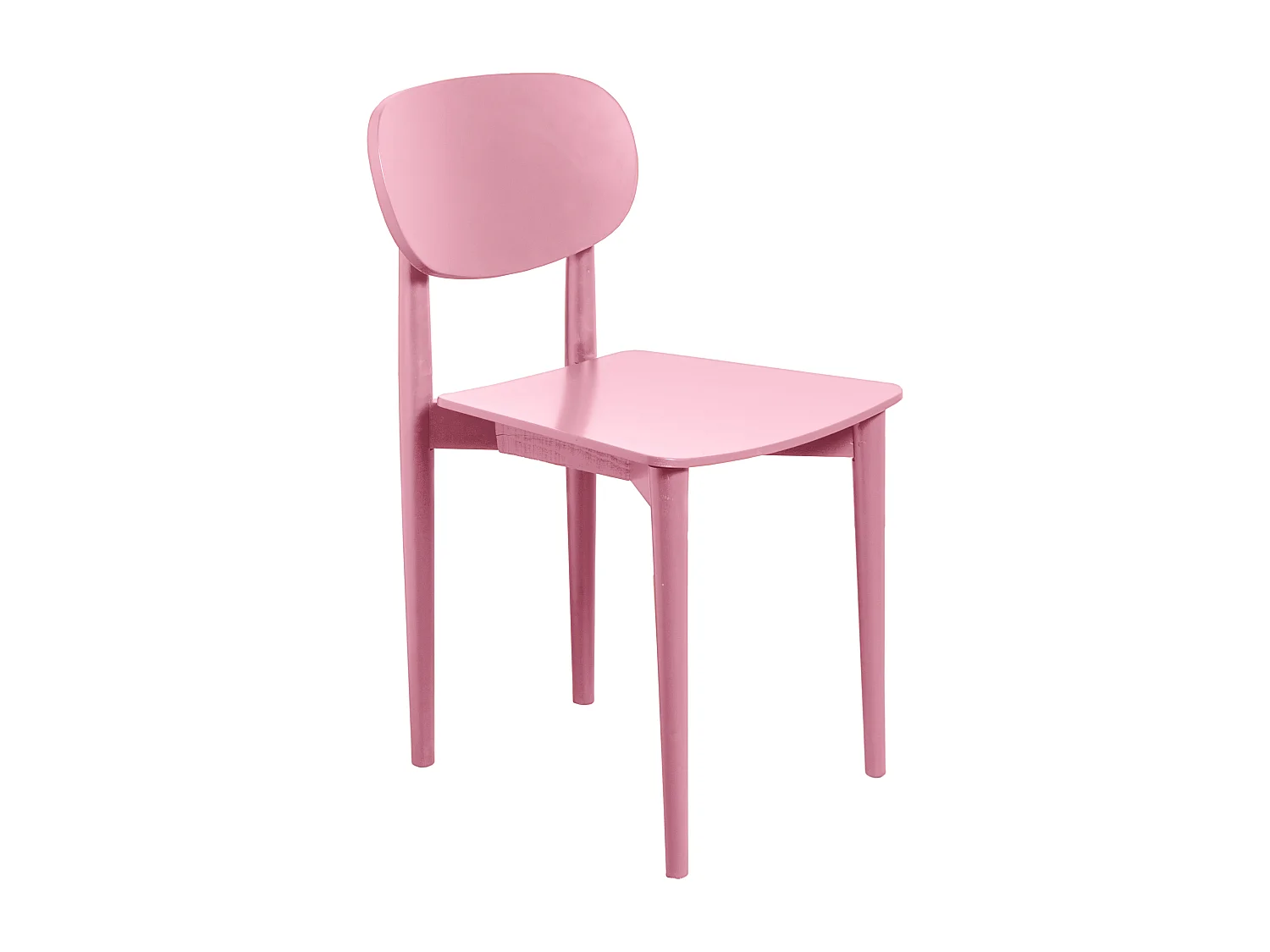 Chaise en bois de hêtre massif rose SANDRO