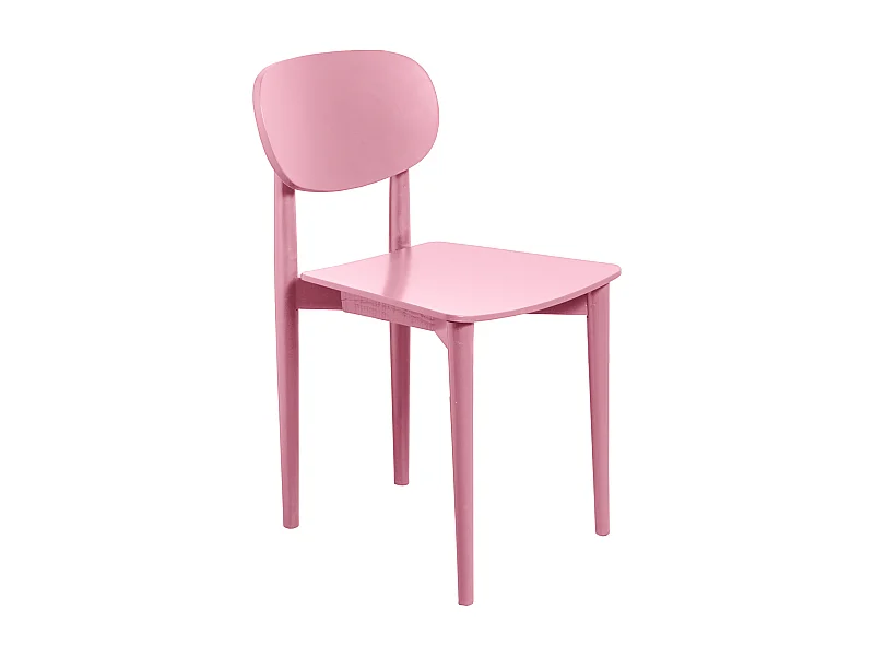 Chaise en bois de hêtre massif rose SANDRO