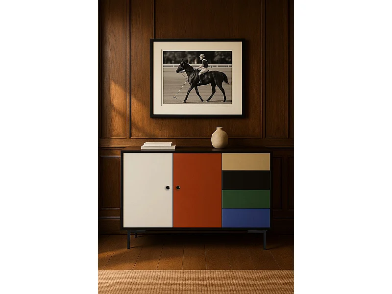 Niedriger Anrichte, 2 Türen und 4 Schubladen MDF