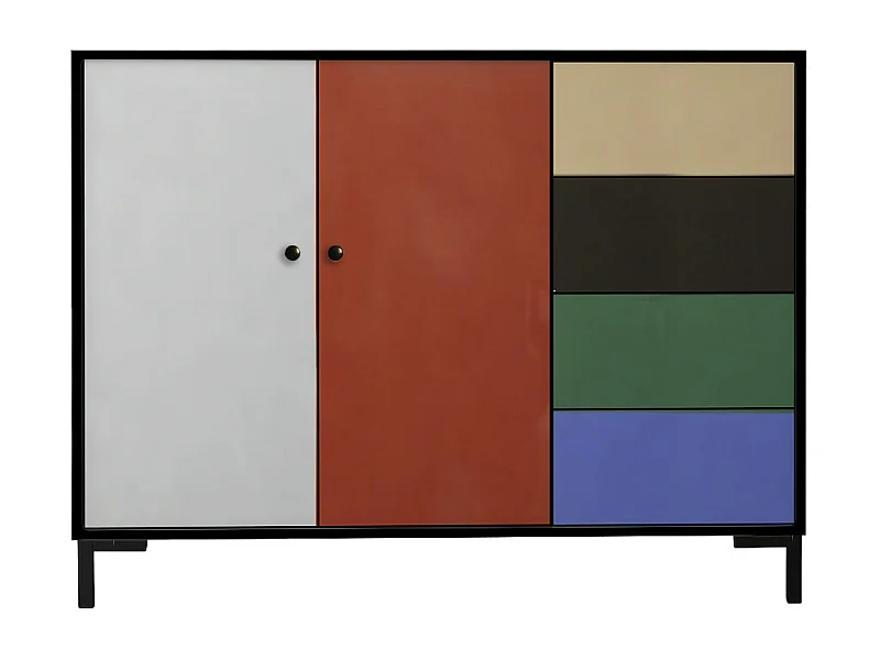 Niedriger Anrichte, 2 Türen und 4 Schubladen MDF