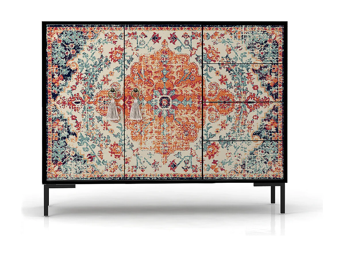 Niedriger Anrichte, 2 Türen und 4 Schubladen MDF