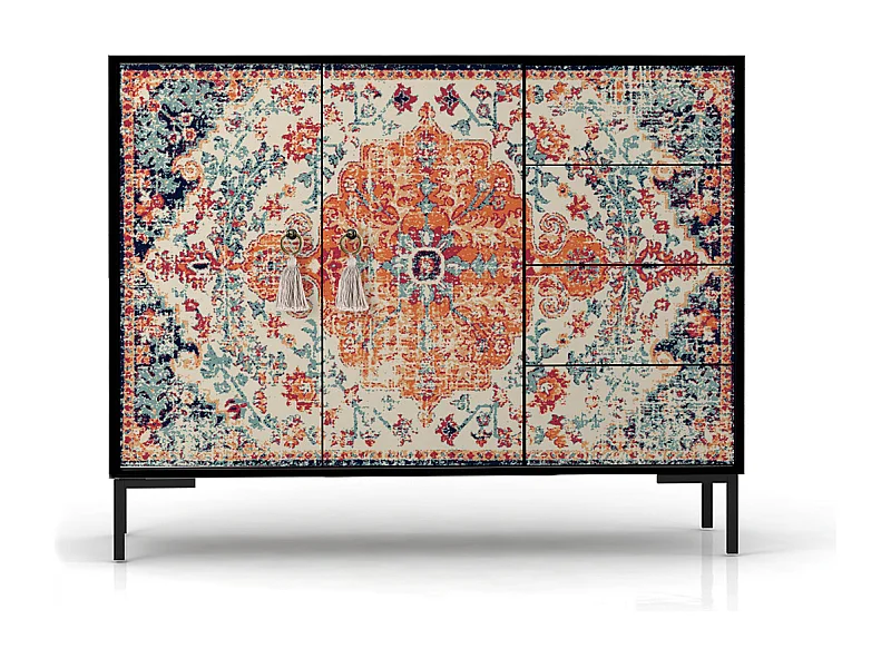 Niedriger Anrichte, 2 Türen und 4 Schubladen MDF