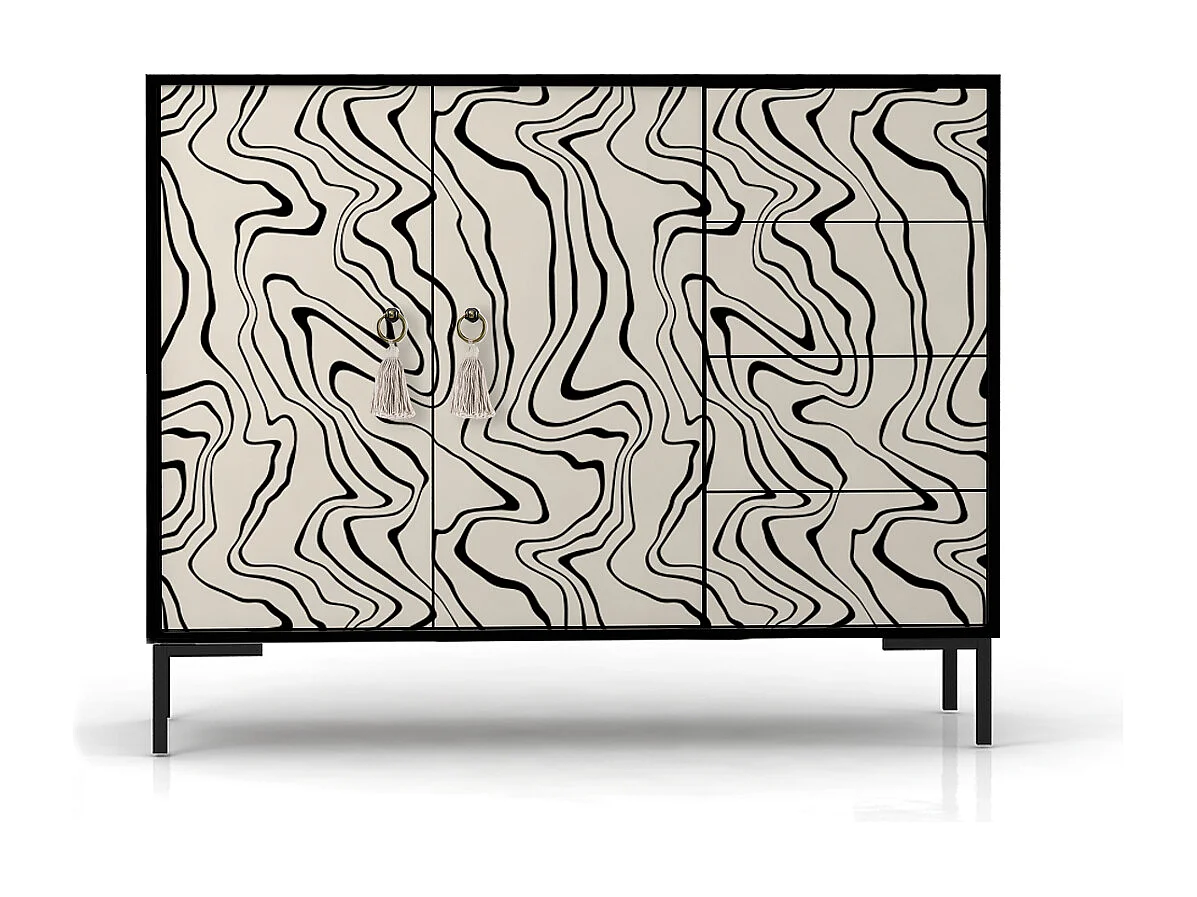 Aparador bajo 2 puertas 4 cajones mdf estampado