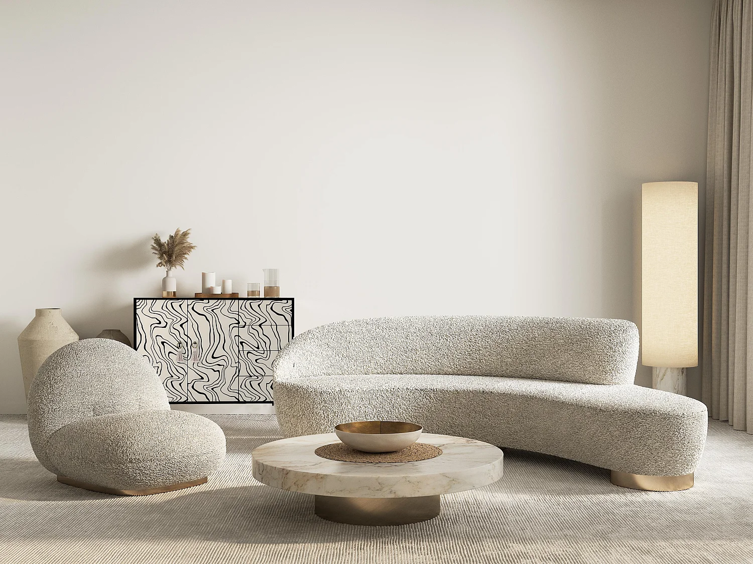 Aparador bajo 2 puertas 4 cajones mdf estampado