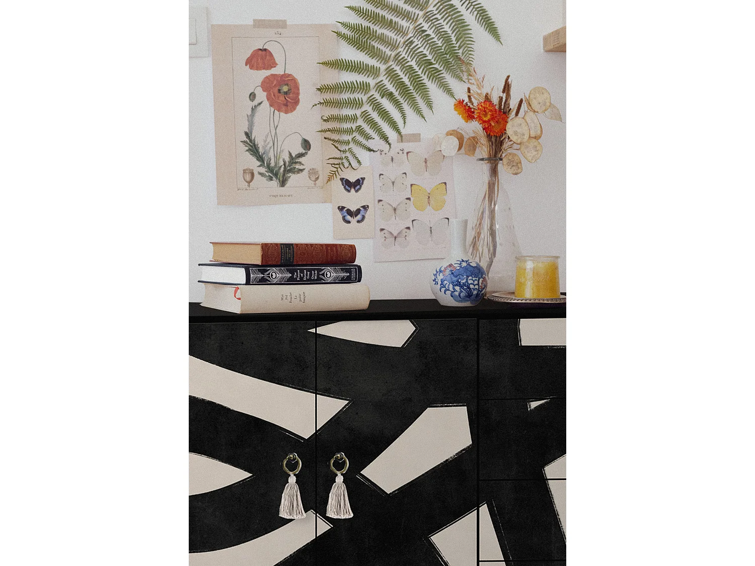 Niedriger Anrichte, 2 Türen und 4 Schubladen MDF