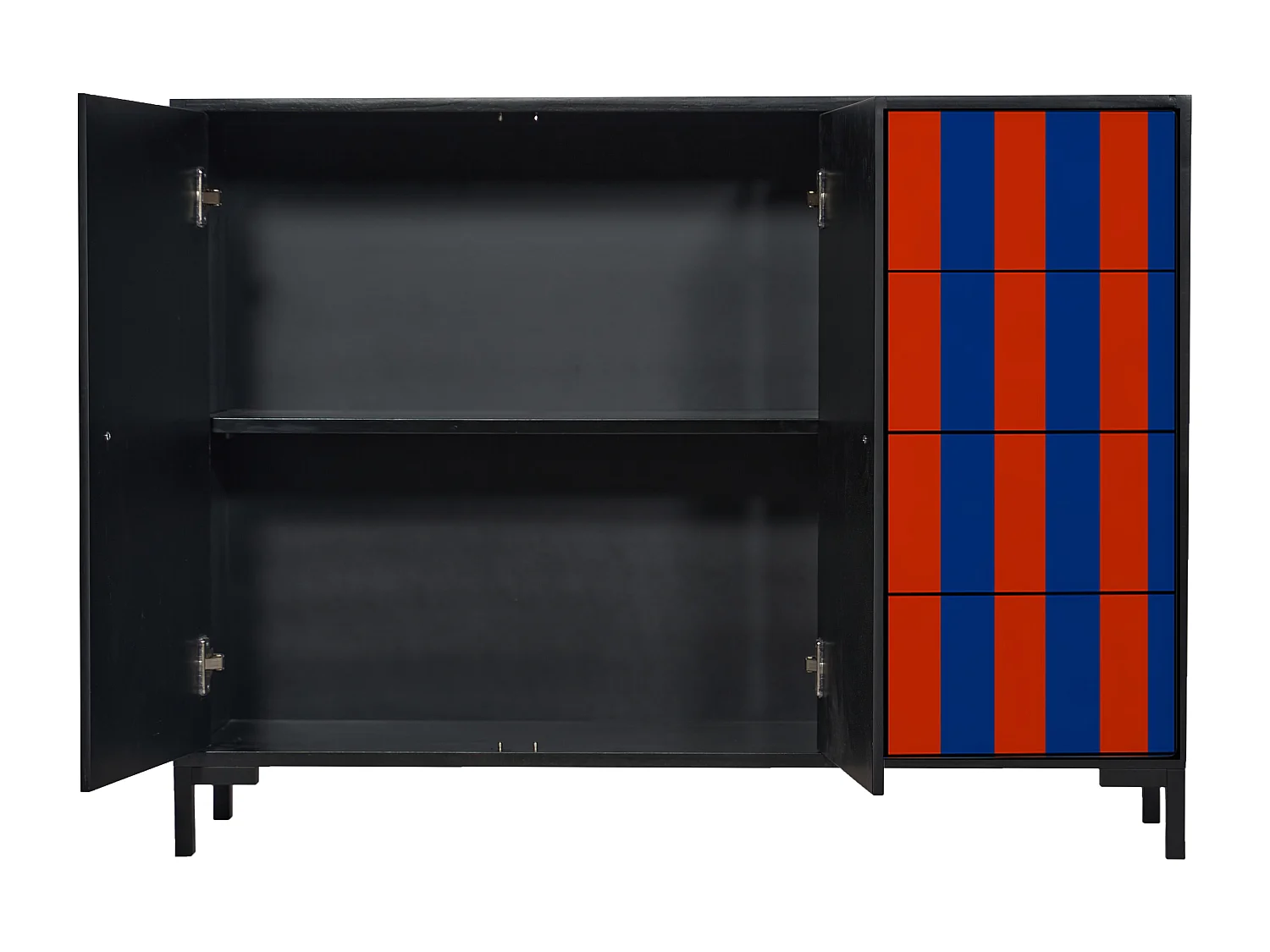 Niedriger Anrichte, 2 Türen und 4 Schubladen MDF