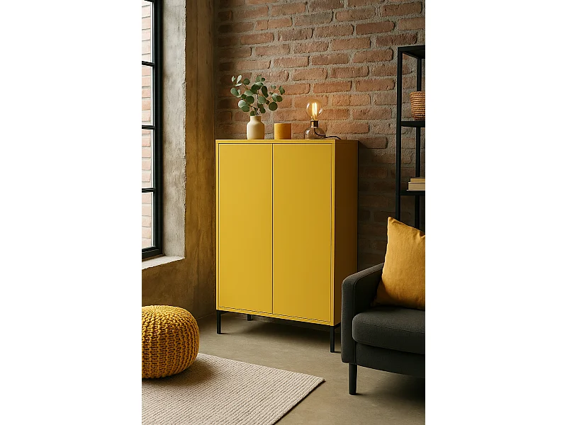 Meuble organisateur multifonction jaune VERNER