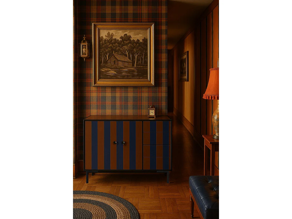 Niedriger Anrichte, 2 Türen und 4 Schubladen MDF