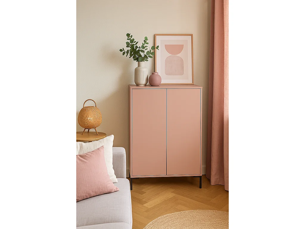 Meuble organisateur multifonction rose VERNER