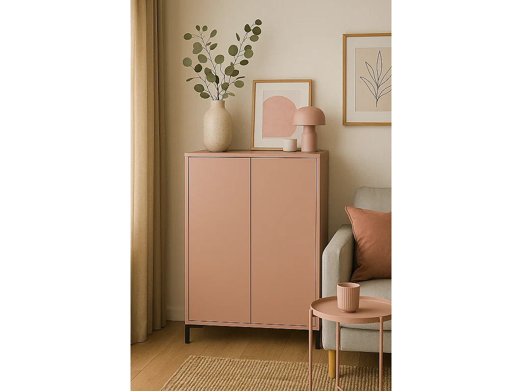 Meuble organisateur multifonction rose VERNER