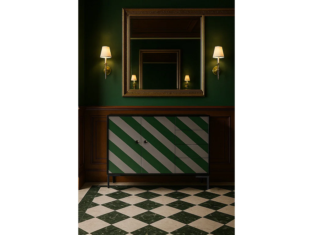 Niedriger Anrichte, 2 Türen und 4 Schubladen MDF