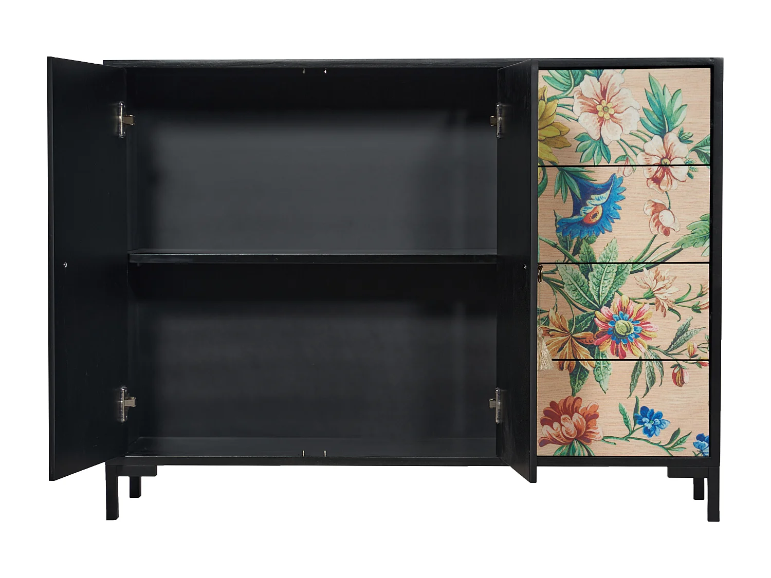 Niedriger Anrichte, 2 Türen und 4 Schubladen MDF