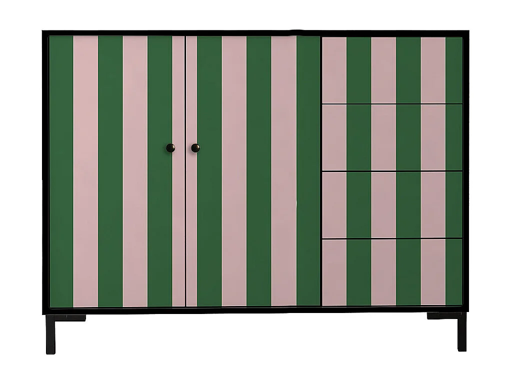 Niedriger Anrichte, 2 Türen und 4 Schubladen MDF