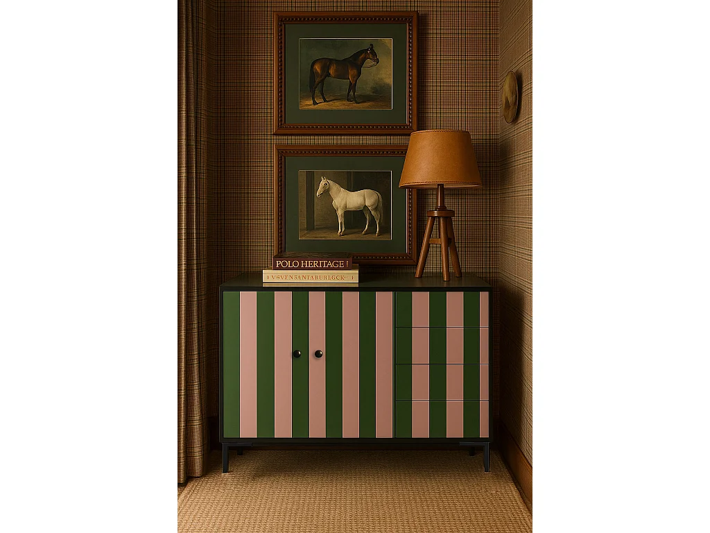 Niedriger Anrichte, 2 Türen und 4 Schubladen MDF