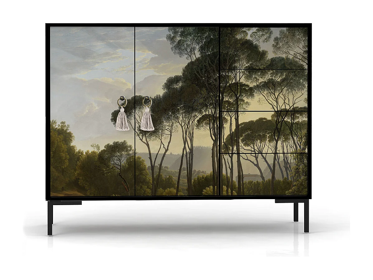 Niedriger Anrichte, 2 Türen und 4 Schubladen MDF