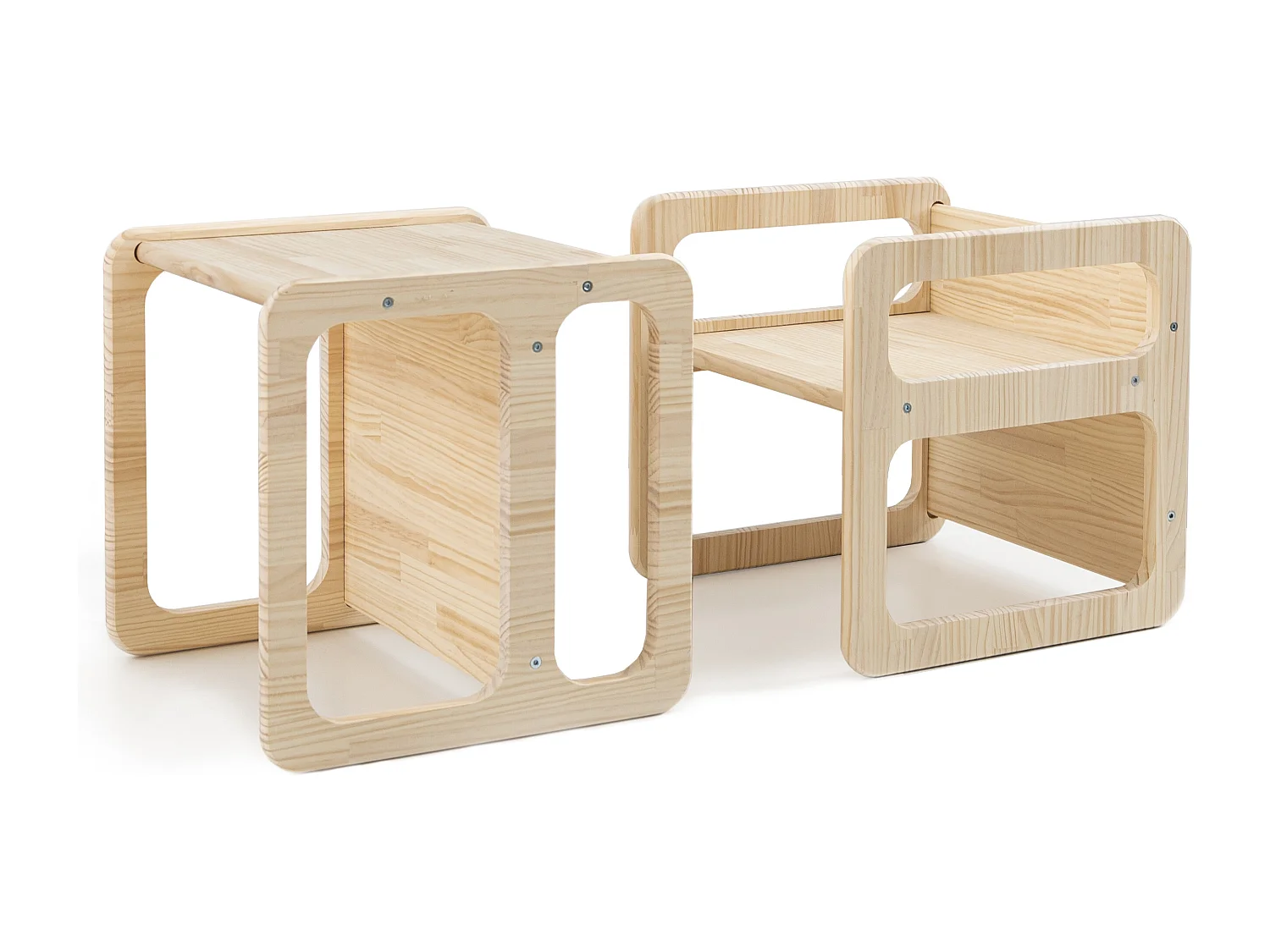 Set 2 sillas madera de pino color natural Montessori