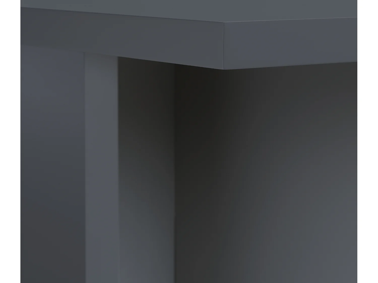 Table de salle à manger carrée laquée MDF 3cm Gris 100x100cm