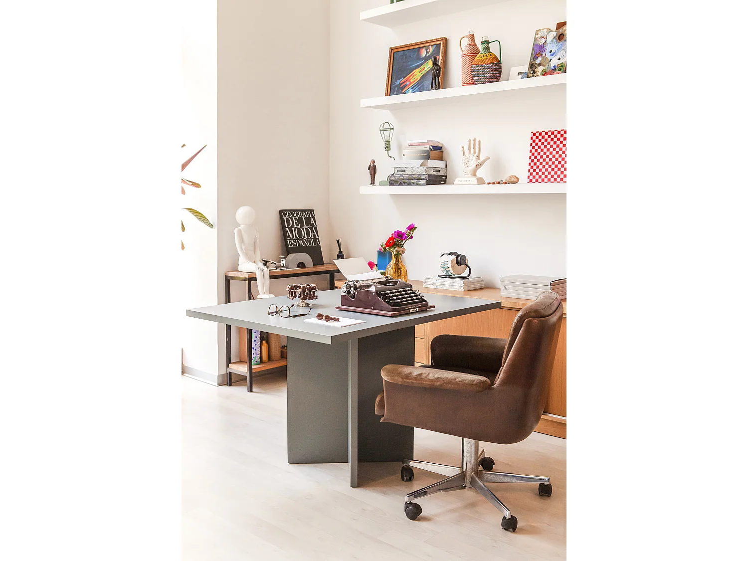 Table de salle à manger carrée laquée MDF 3cm Gris 100x100cm