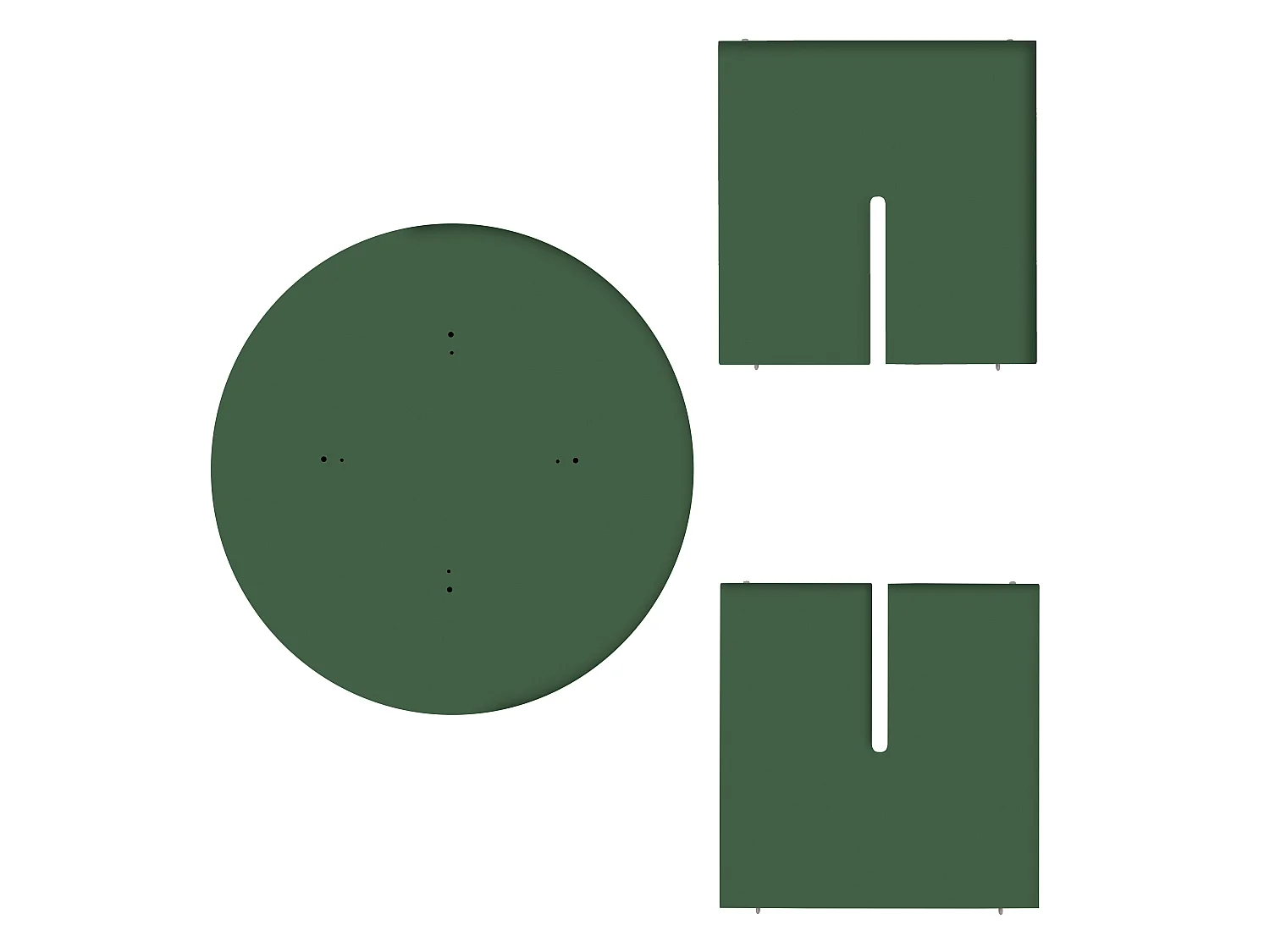 Table à manger ronde en panneau tratifié de 3cm Vert Cèdre 120cm