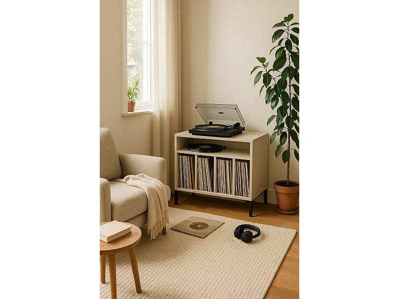 Schrank für Schallplatten taupe