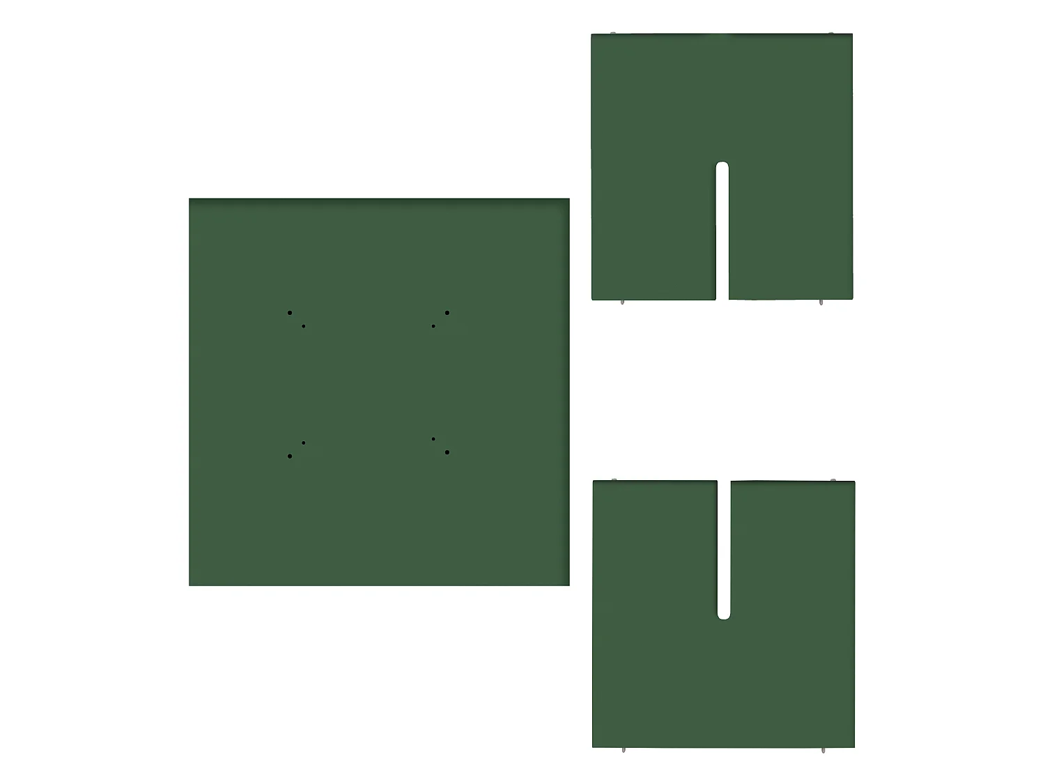 Table de salle à manger carrée panneau stratifié 3cm Vert Cèdre 100cm