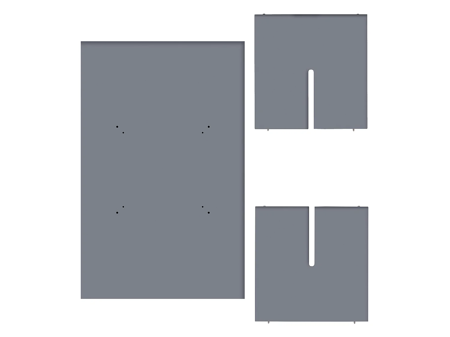 Table à manger rectangulaire laquée en MDF de 3cm Gri  90x120cm