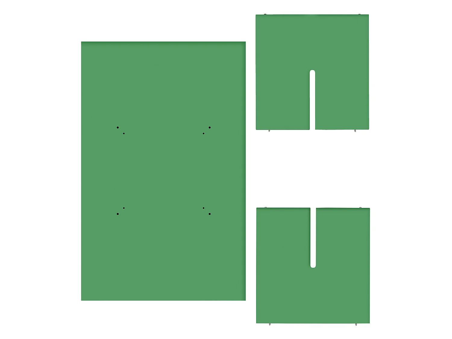 Table à manger rectangulaire laquée en MDF de 3cm Vert Émeraude 90x120