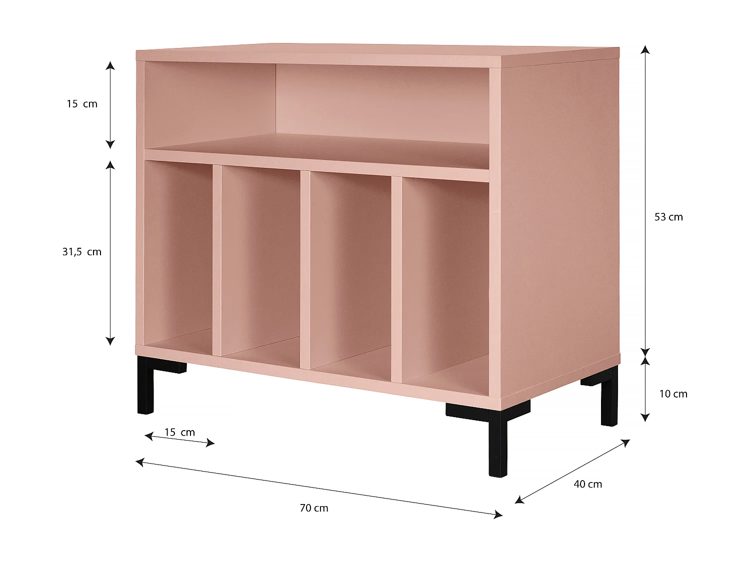 Meuble pour vinyles rose BOWIE