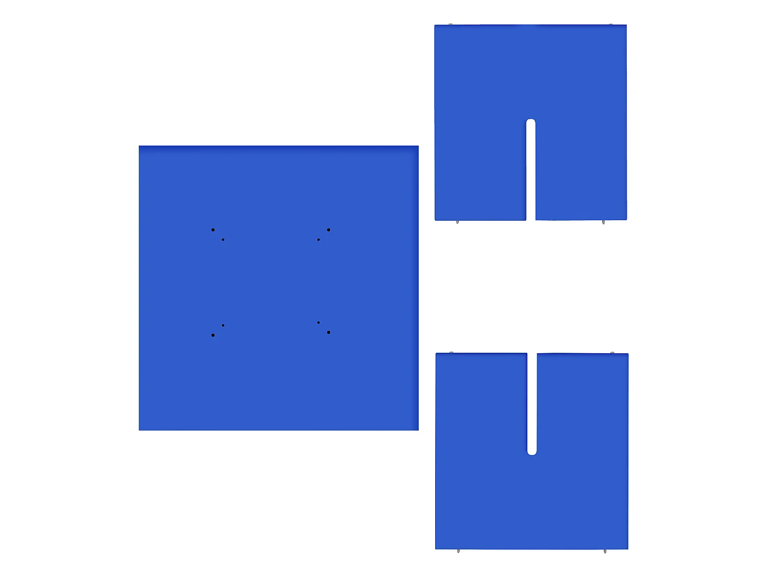 Table de salle à manger carrée panneau stratifié 3cm Bleu Prusse 100cm