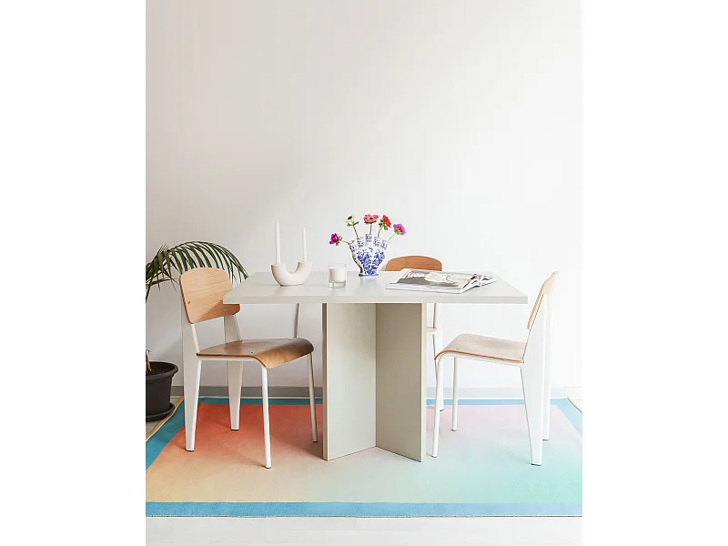 Table à manger rectangulaire en panneau tratifié 3cm Taupe 90x120