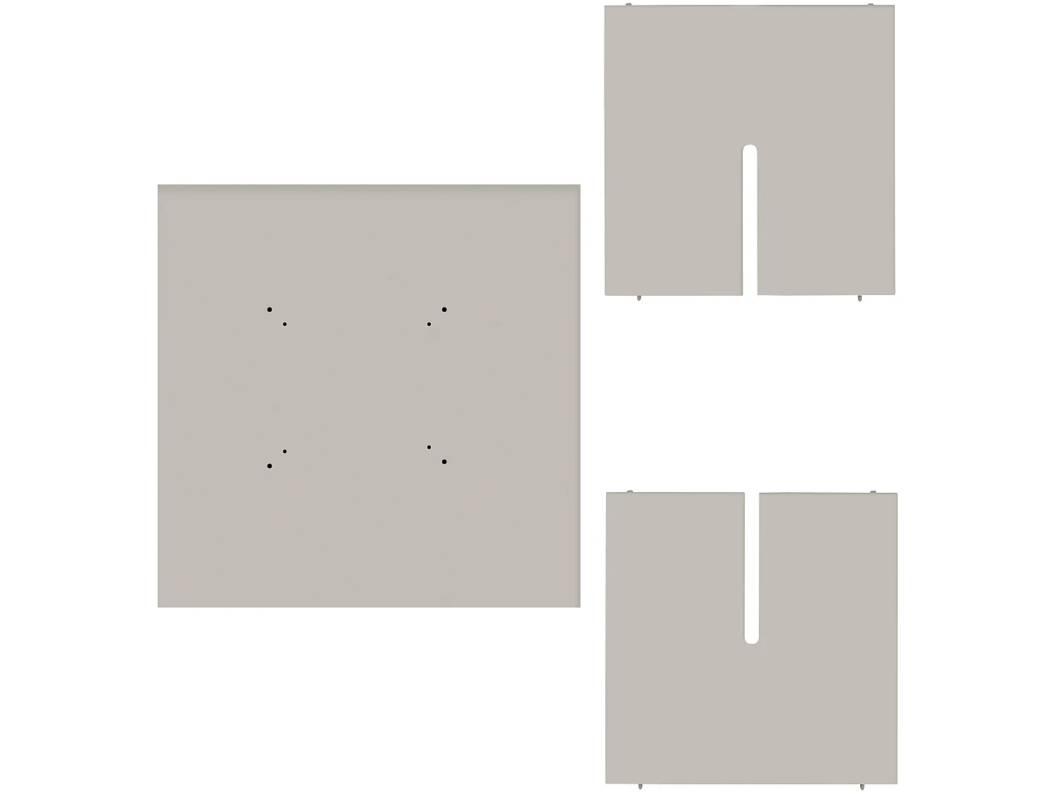 Table de salle à manger carrée panneau stratifié 3cm Taupe 100cm